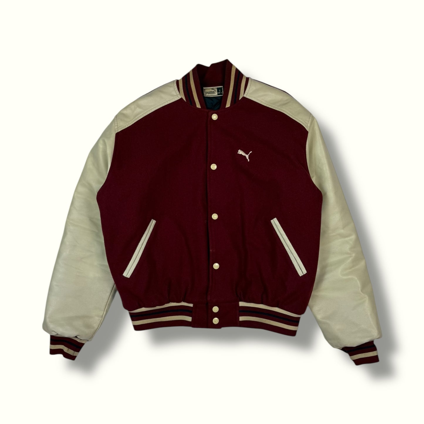 Vintage Puma leather varsity jacket (M)