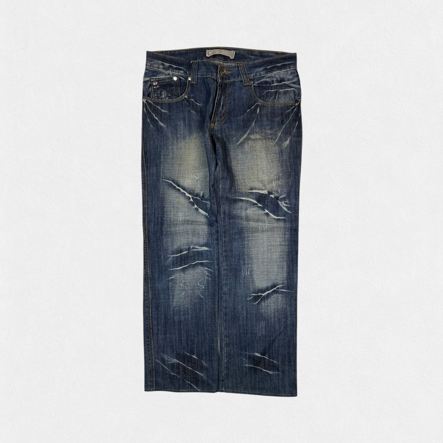 Vintage y2k embroidered straight fit jeans (W32)