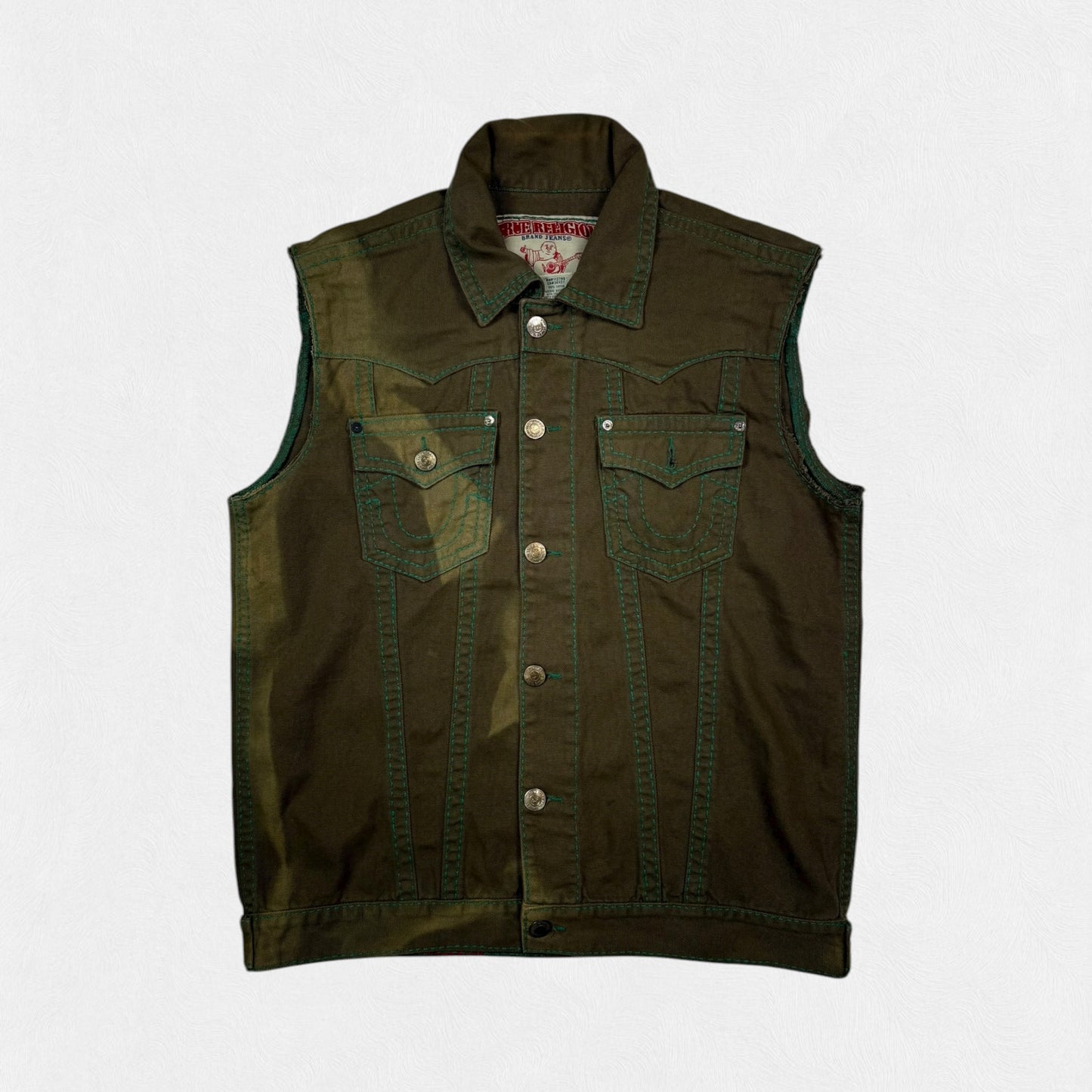 Vintage True Religion denim jean vest jacket (XL)