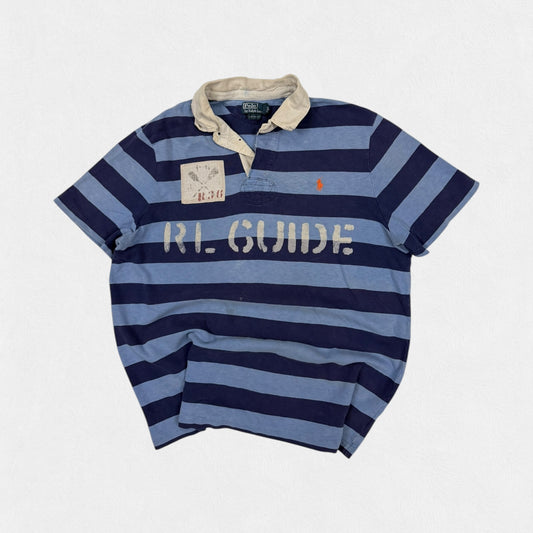 Vintage Polo Ralph Lauren guide striped rugby polo shirt (XL)