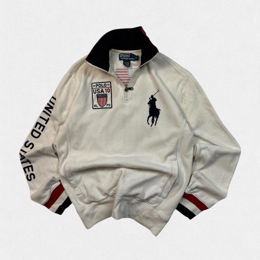 Vintage Polo Ralph Lauren big pony 1/4 zip sweatshirt (S)