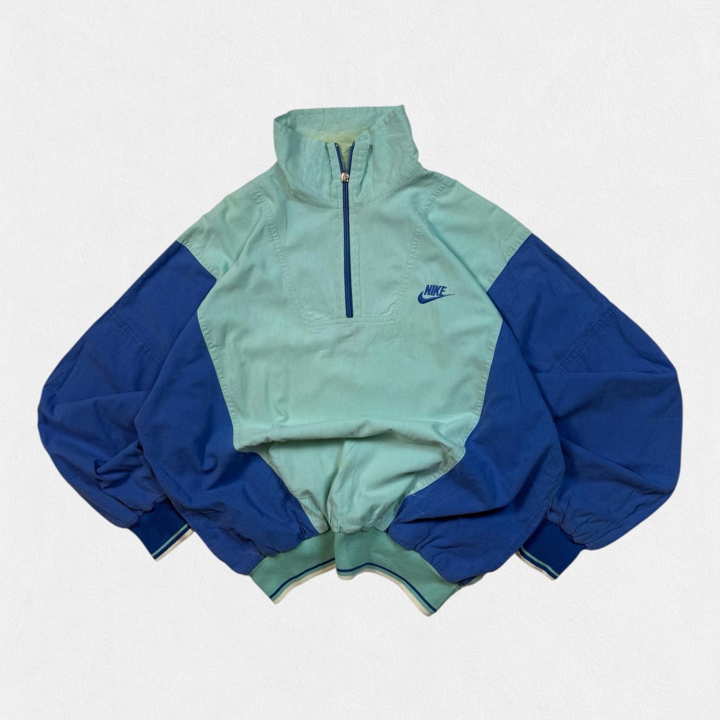 Vintage 80s Nike colour block 1/4 zip sweatshirt (L)