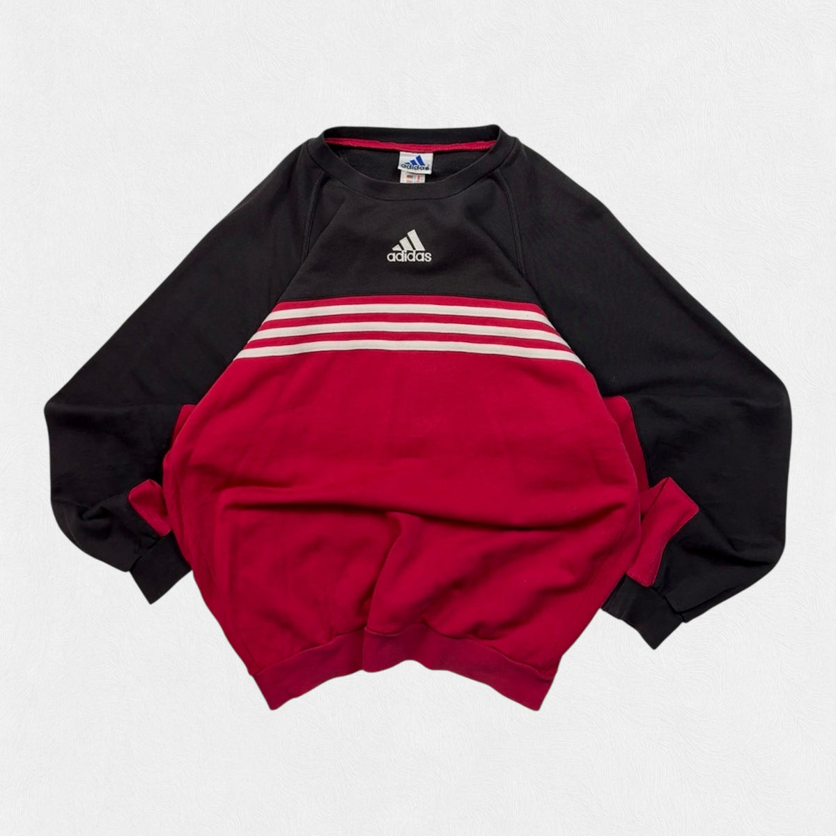 Vintage 90s Adidas colour block centre logo sweatshirt (L)