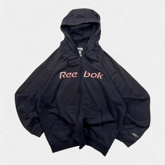 Vintage Reebok spell out full zip hoodie (M)