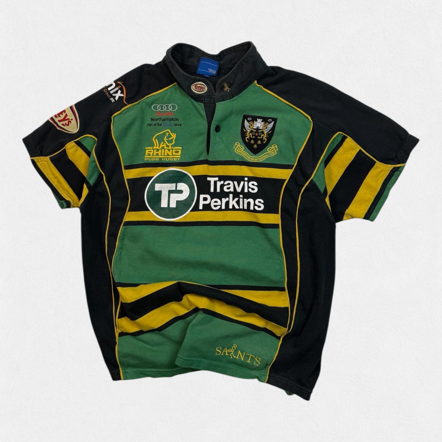 Vintage Northampton Saints 2008/09 Rhino rugby shirt (M)
