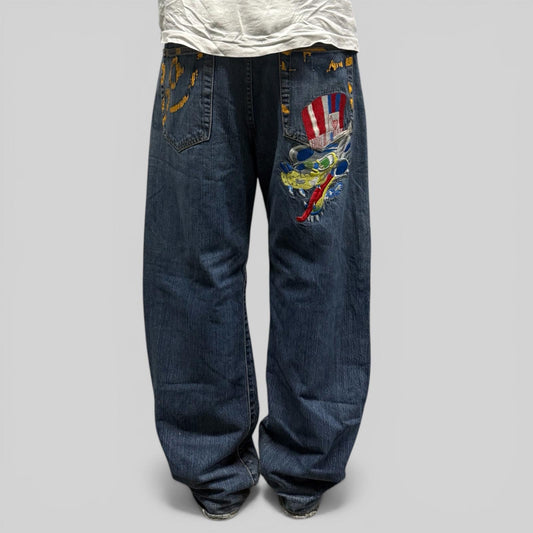 Vintage Y2K Ed Hardy baggy hip hop Jeans (W38)