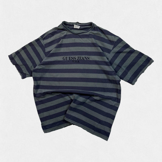 Vintage 90s Guess jeans striped tee (M)