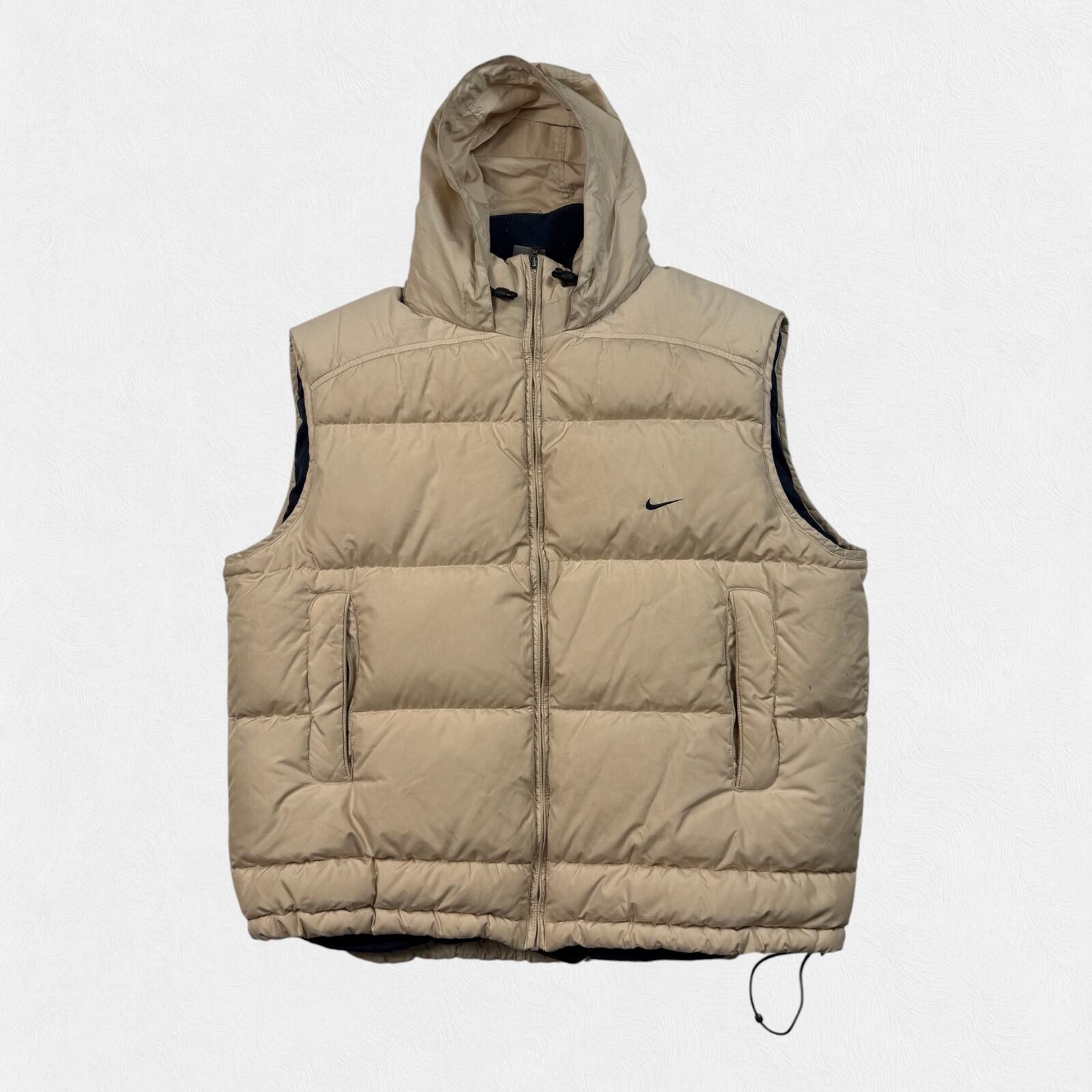 Vintage Y2K Nike mini swoosh hooded gilet puffer jacket (XL)
