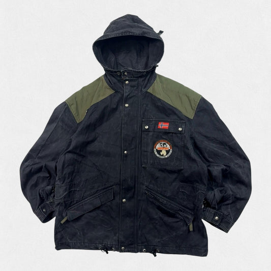 Vintage 90s Napapijri geographic voyage tenacity hooded jacket (L)