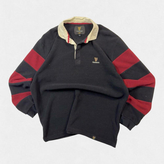 Vintage Guinness fleece rugby polo shirt (L)
