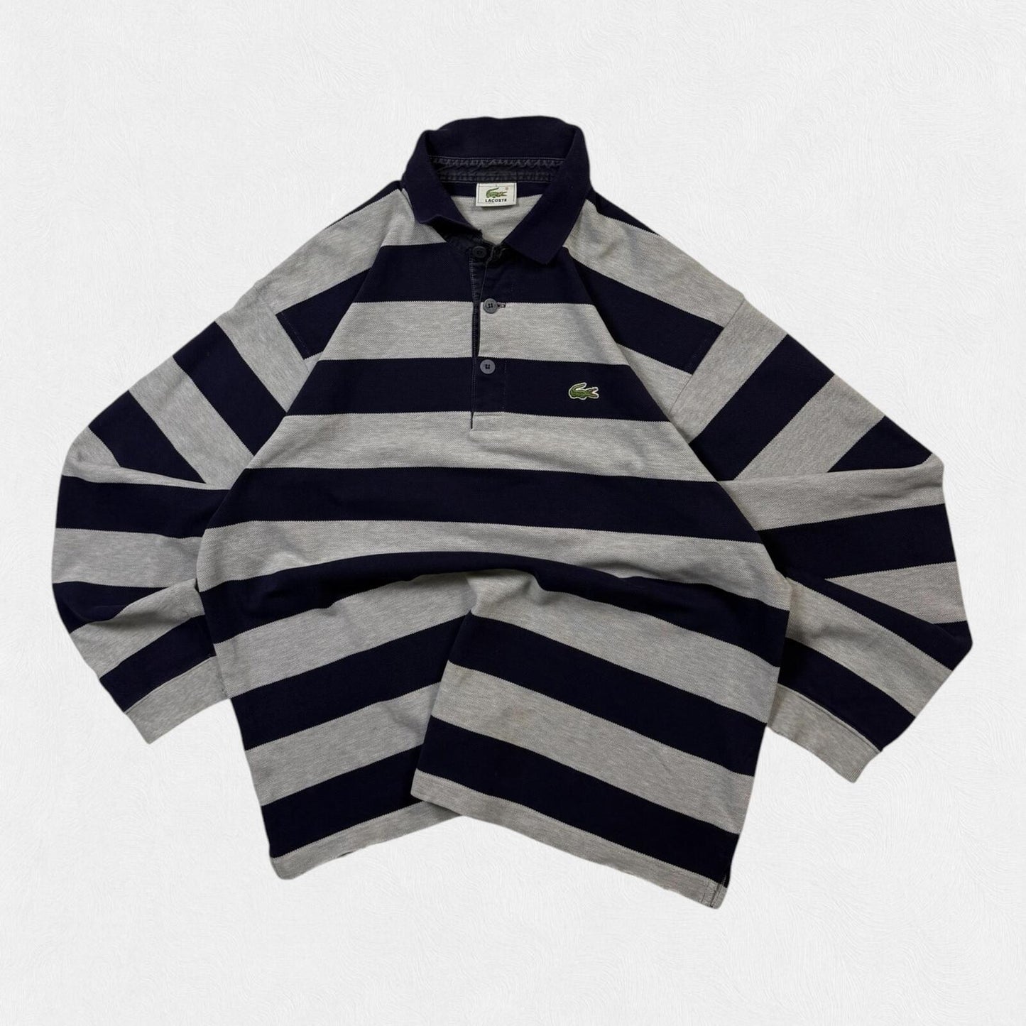 Vintage Lacoste striped rugby polo shirt (L)