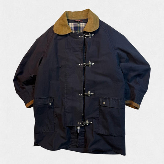 Vintage Bostonian Fireman clasp chore style collared jacket navy XL