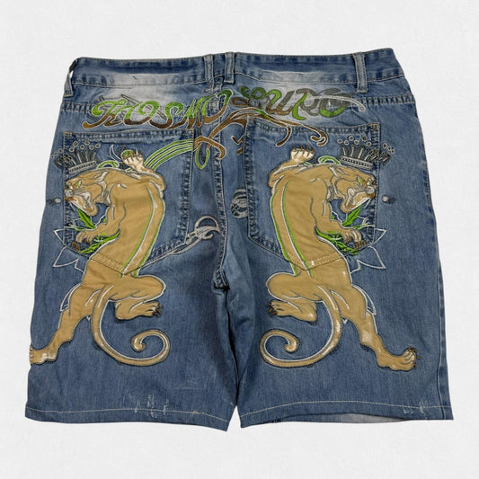 Vintage Y2K embroidered hip hop jorts (W36)