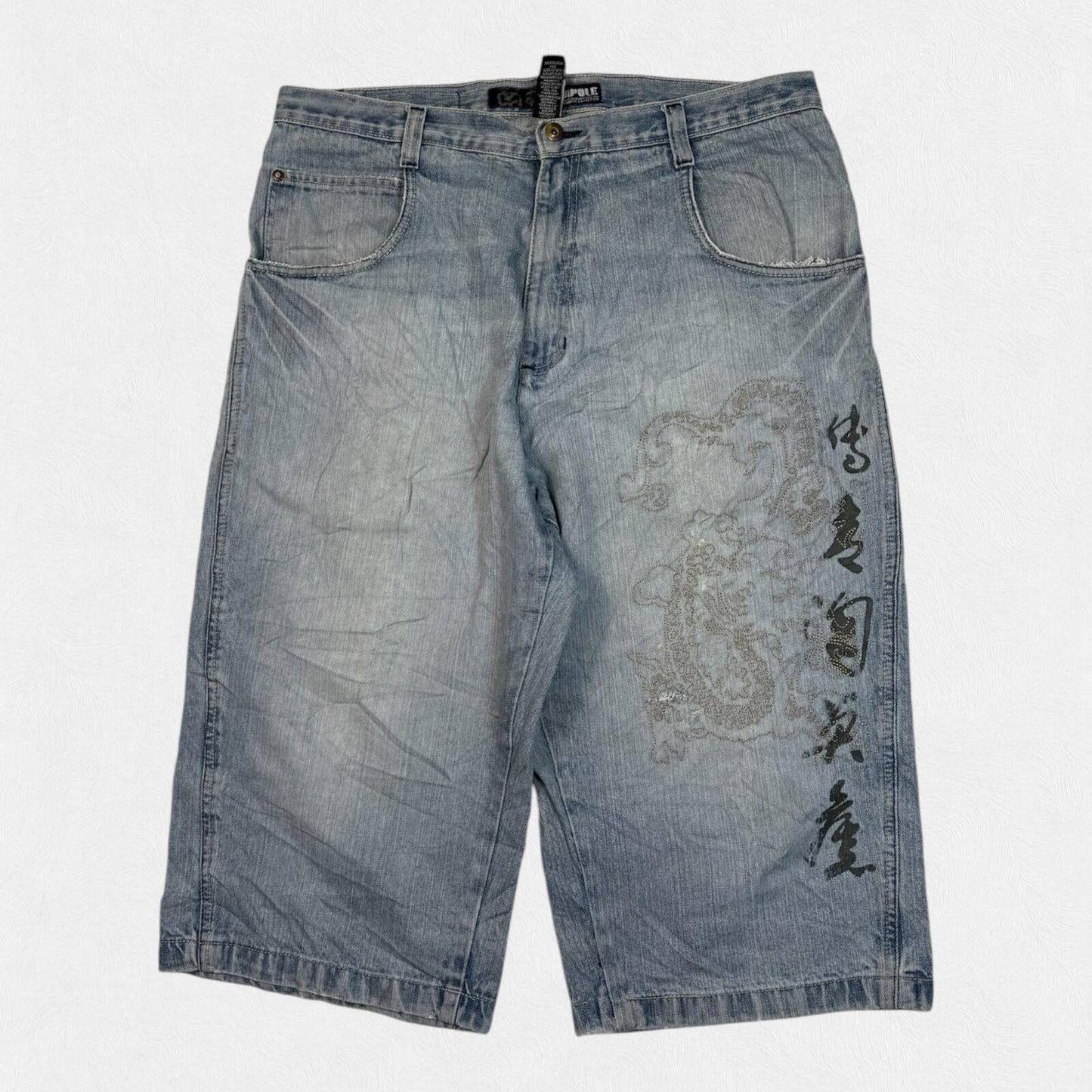 Vintage Y2K Southpole baggy hip hop jorts (W38)