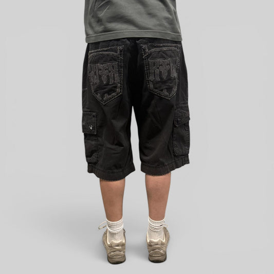 Vintage Y2K Rock revival baggy hip hop cargo shorts (W38)