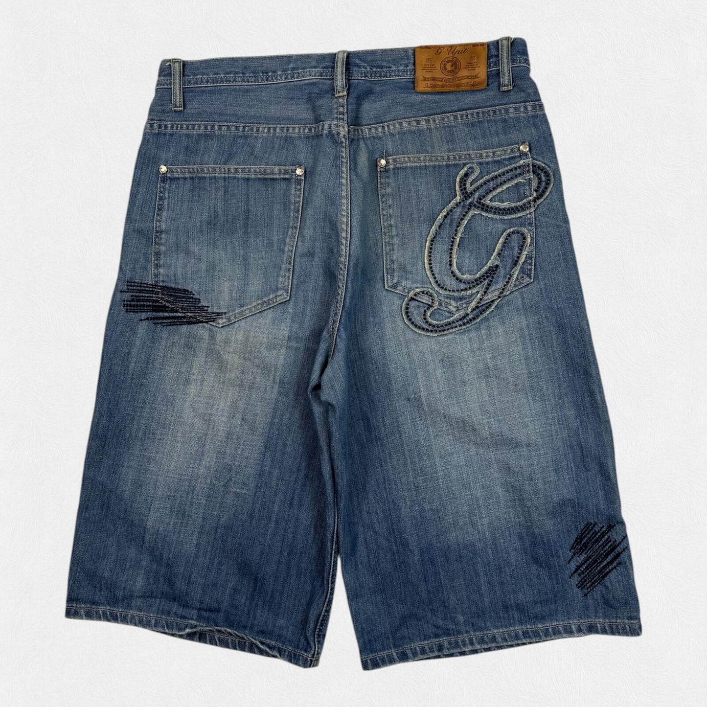 Vintage Y2K G Unit baggy hip hop jorts (W34)