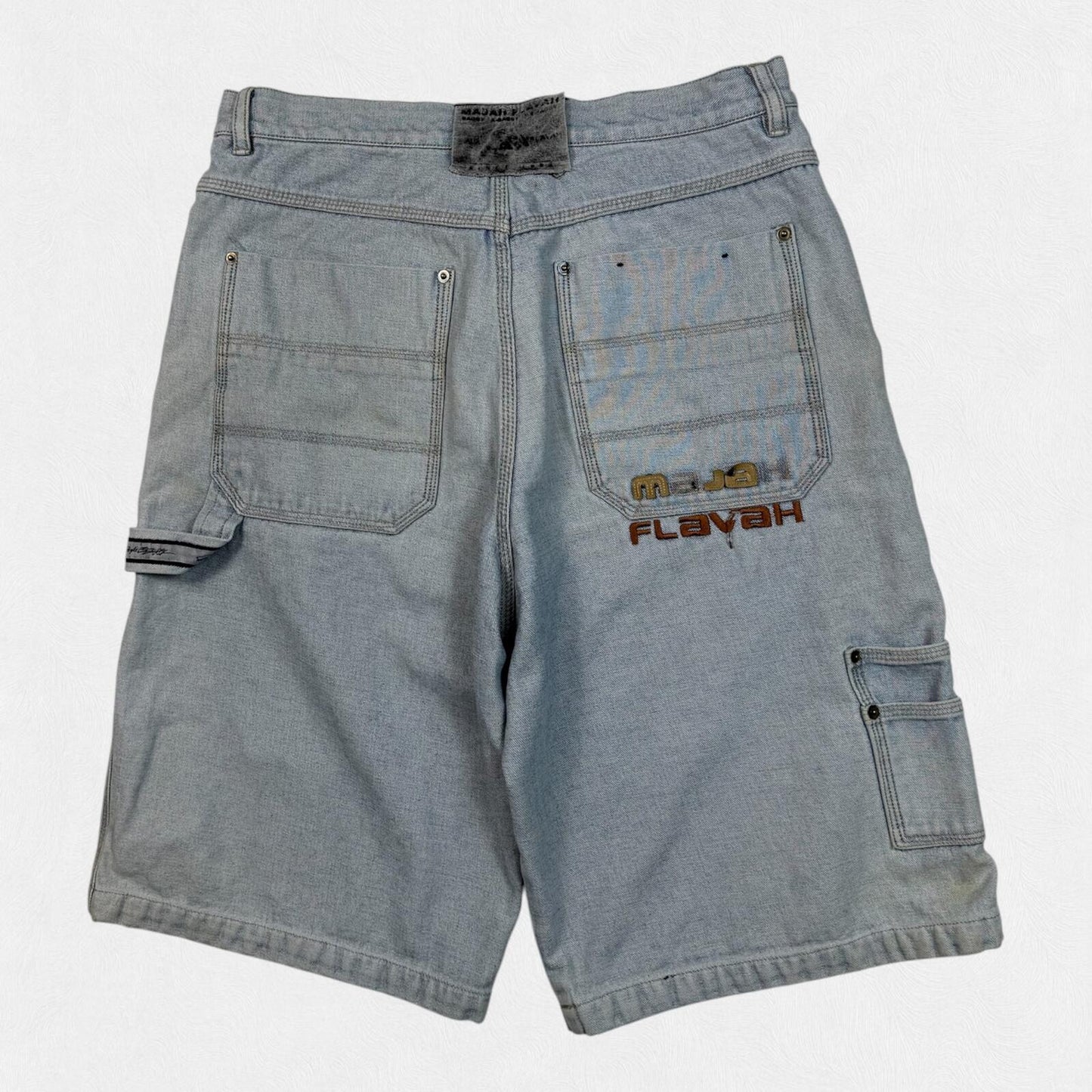 Vintage Y2K baggy hip hop carpenter denim jorts (W34)