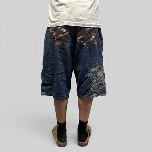 Vintage Y2K Big train baggy hip hop jorts (W40)