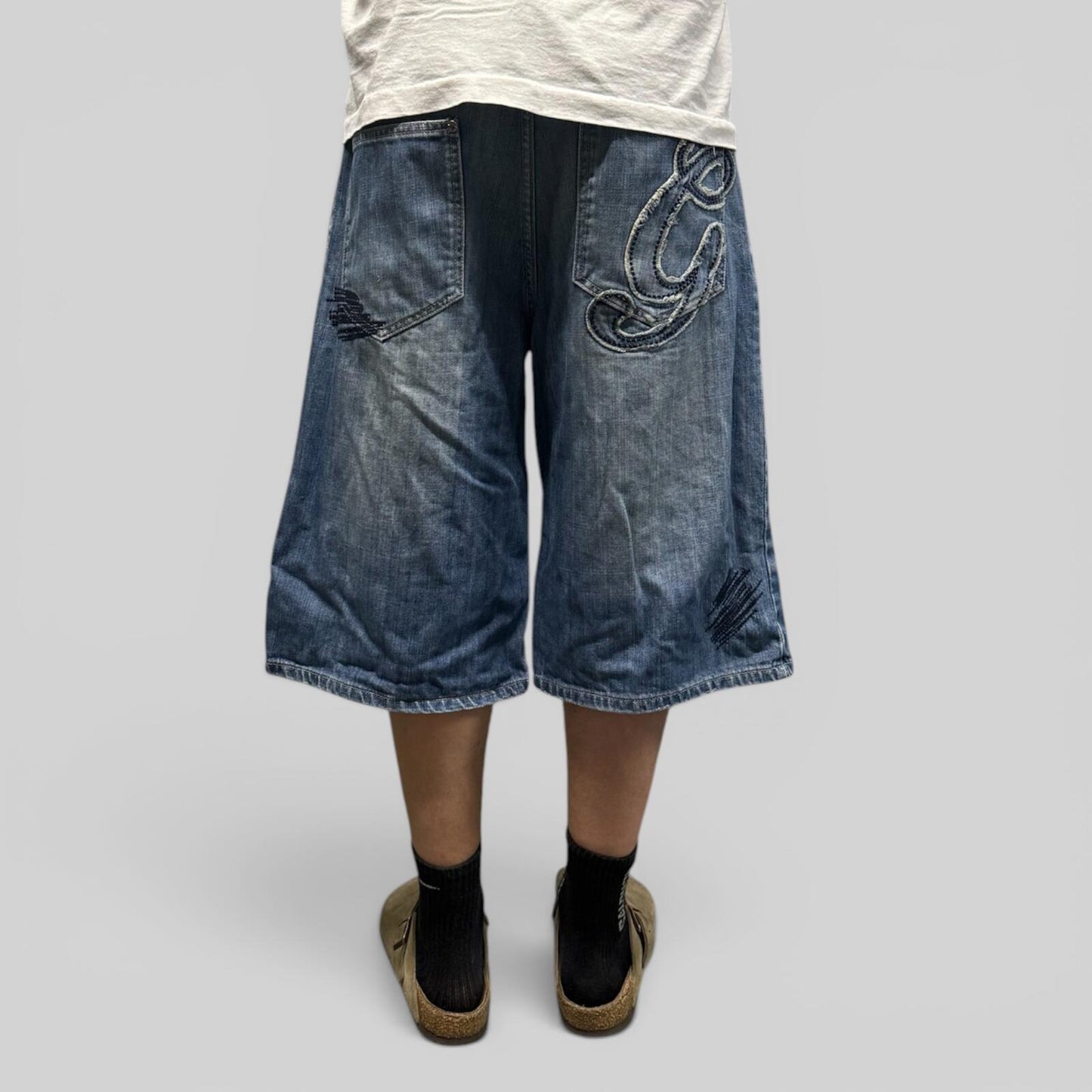 Vintage Y2K G Unit baggy hip hop jorts (W34)