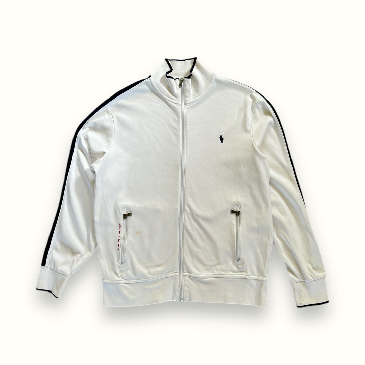 Ralph Lauren zip up sweatshirt white