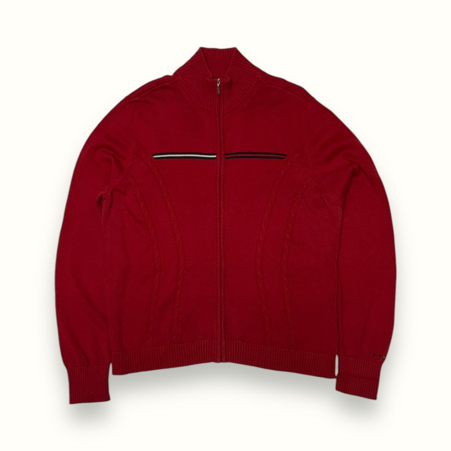 Tommy Hilfiger red zip up sweatshirt