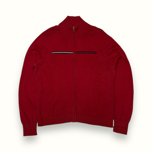 Tommy Hilfiger red zip up sweatshirt