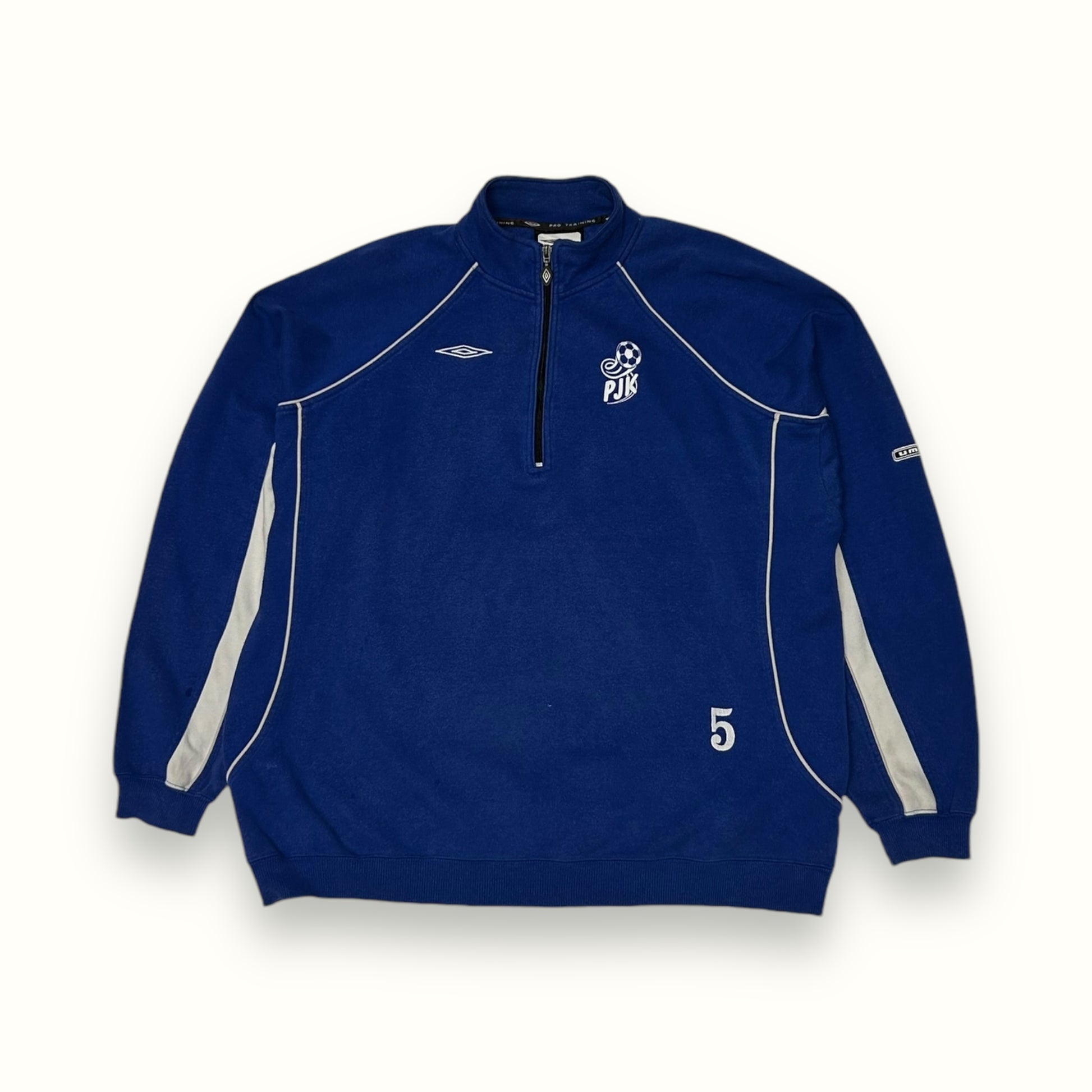 Vintage Umbro football quarter zip blue