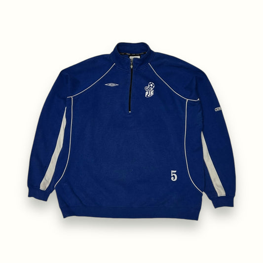Vintage Umbro football quarter zip blue