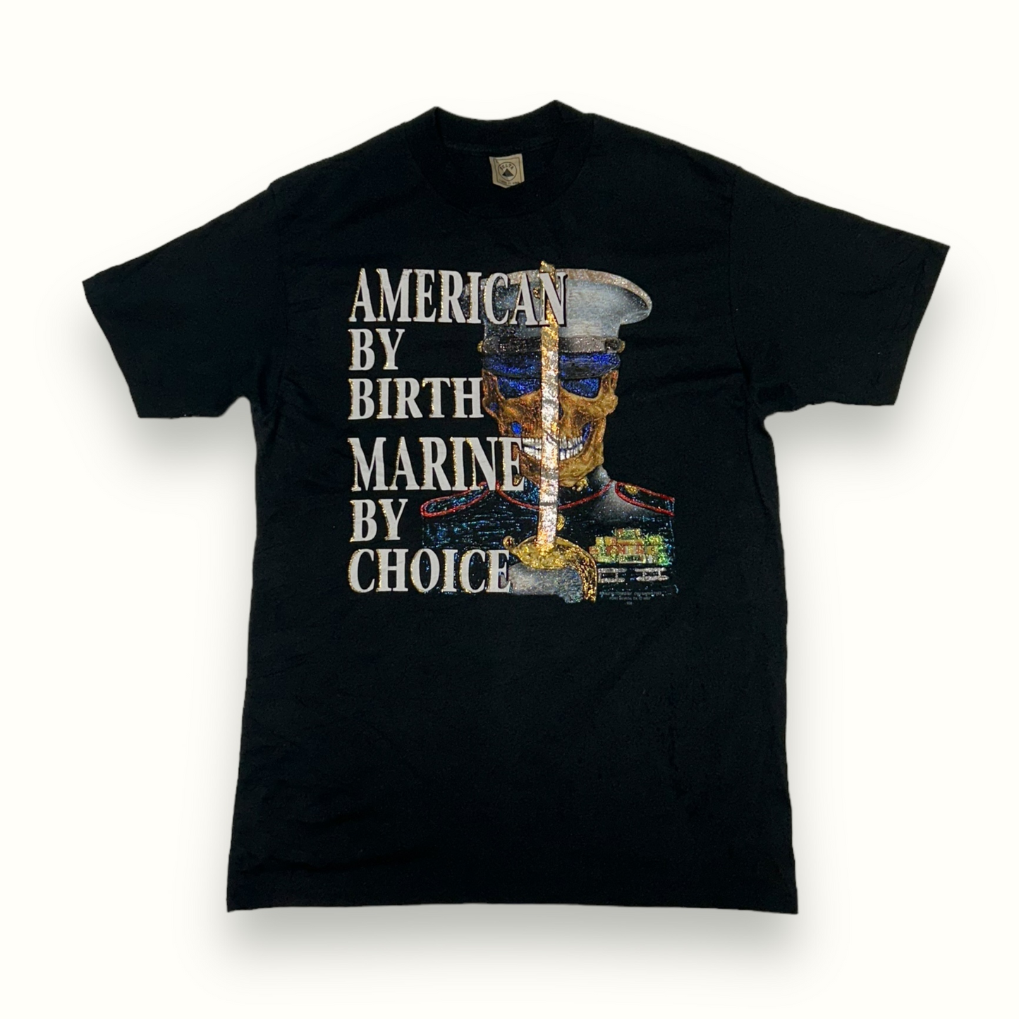 Vintage 90s American by birth marine by choice tee (L)