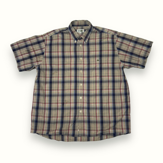 Vintage Lacoste short sleeve check shirt (L)