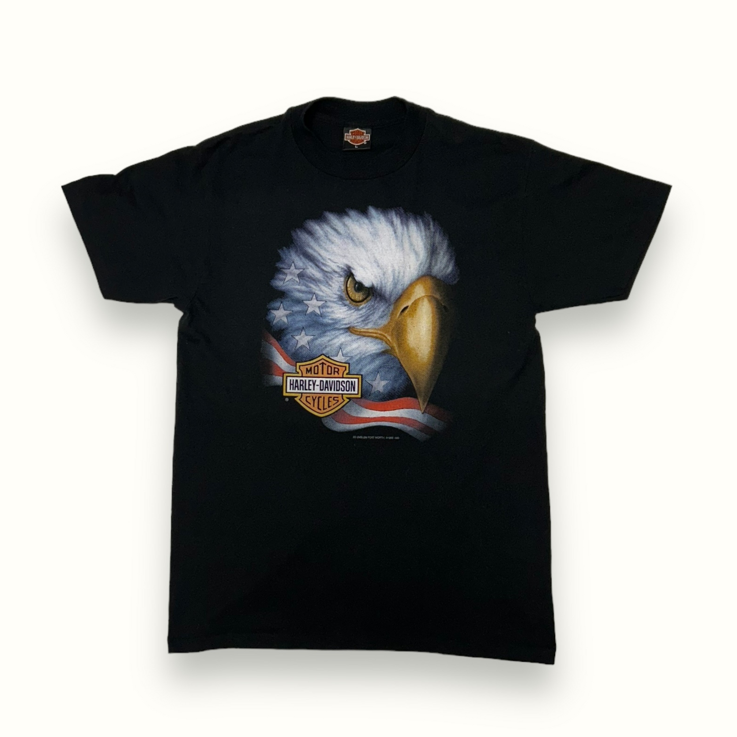 Vintage Harley Davidson 3D emblem 1992 eagle tee (L)
