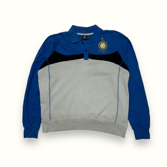 Vintage Inter Milan long sleeve polo shirt (XL)