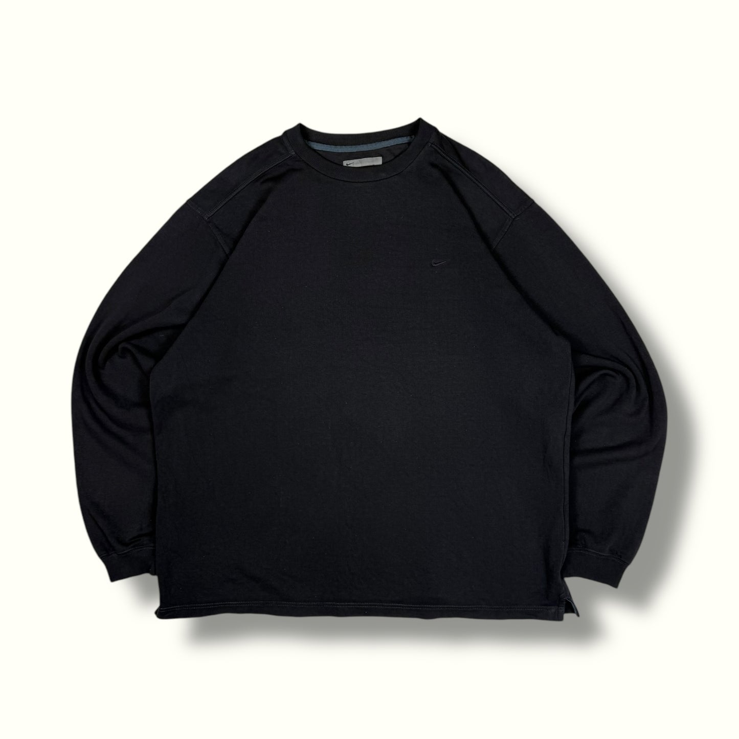 Vintage 00s Nike mini swoosh sweatshirt black baggy