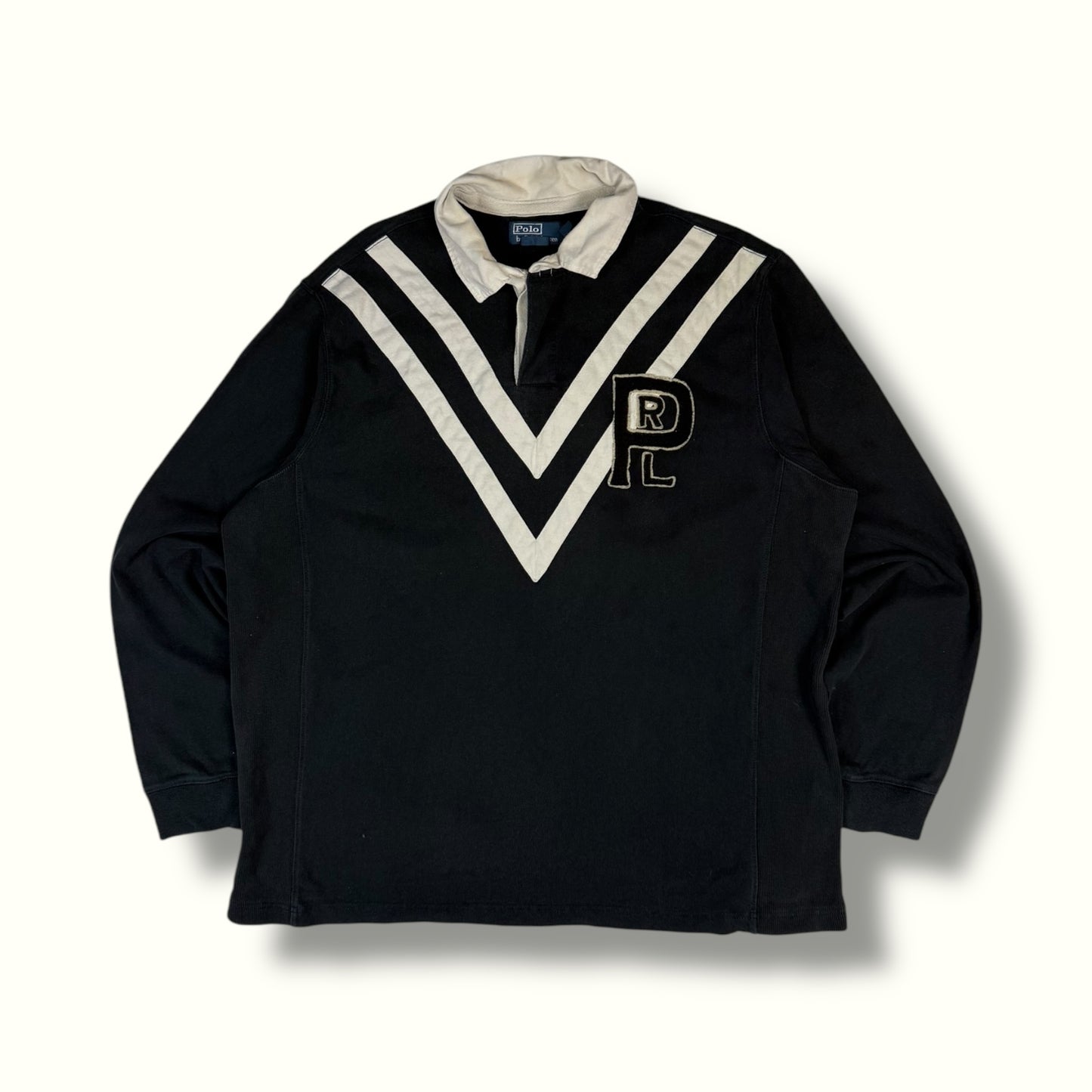 90s Polo Ralph Lauren long sleeve rugby polo rare black
