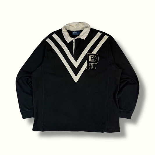 90s Polo Ralph Lauren long sleeve rugby polo rare black