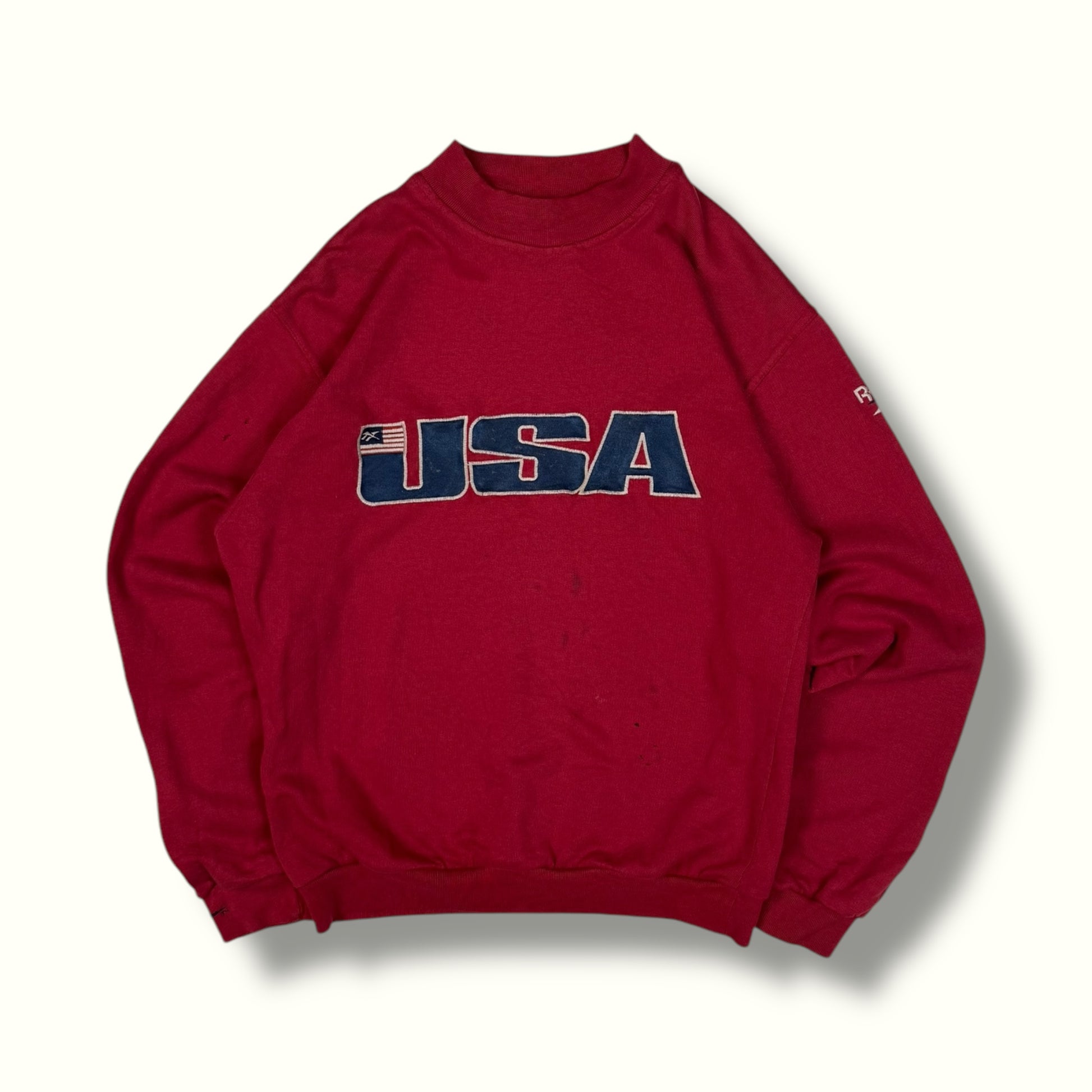 Vintage red 90s reebok USA spell out sweatshirt 