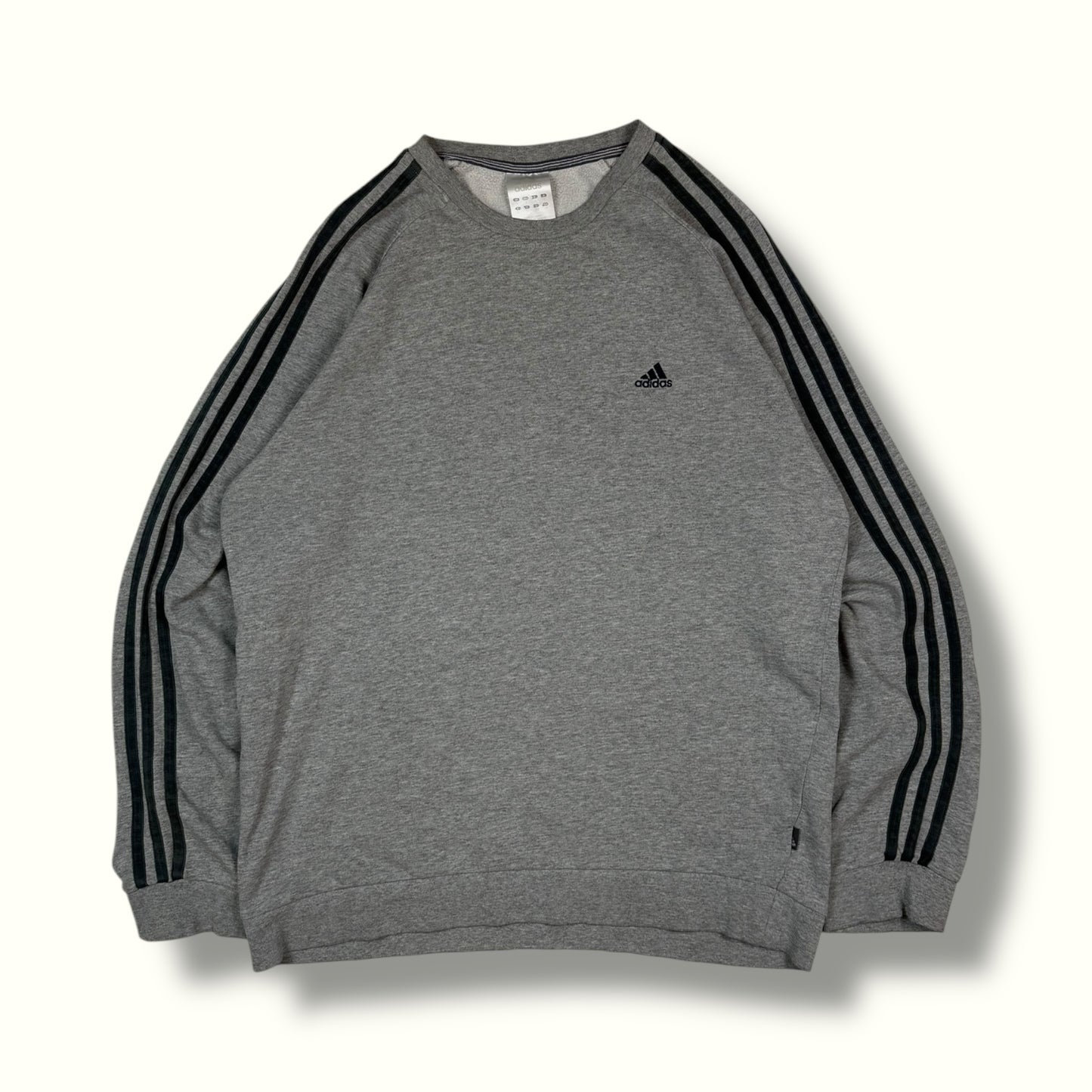 Vintage adidas small logo 3 stripes sweatshirt grey