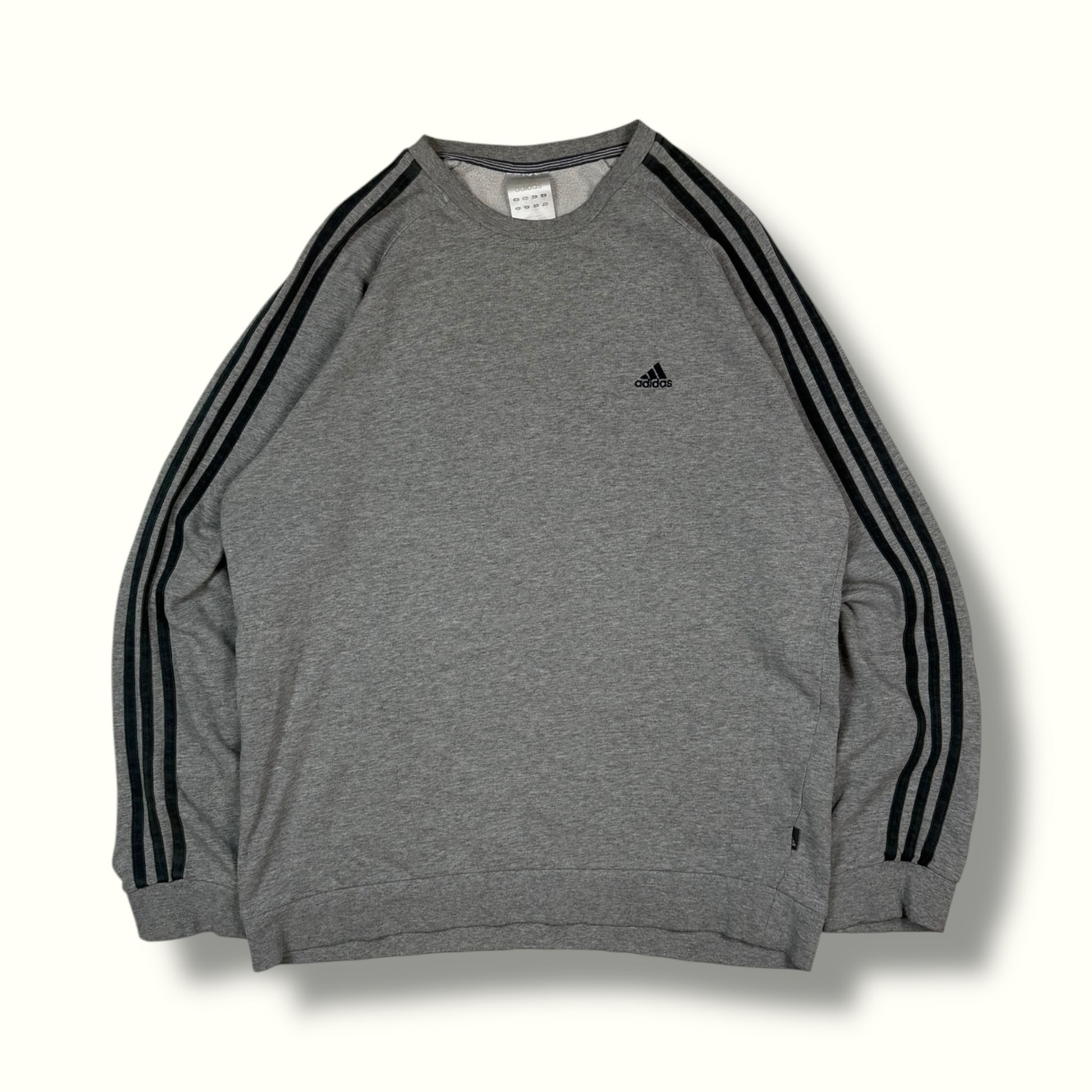 Vintage adidas small logo 3 stripes sweatshirt grey