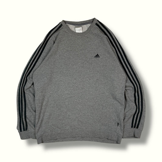 Vintage adidas small logo 3 stripes sweatshirt grey