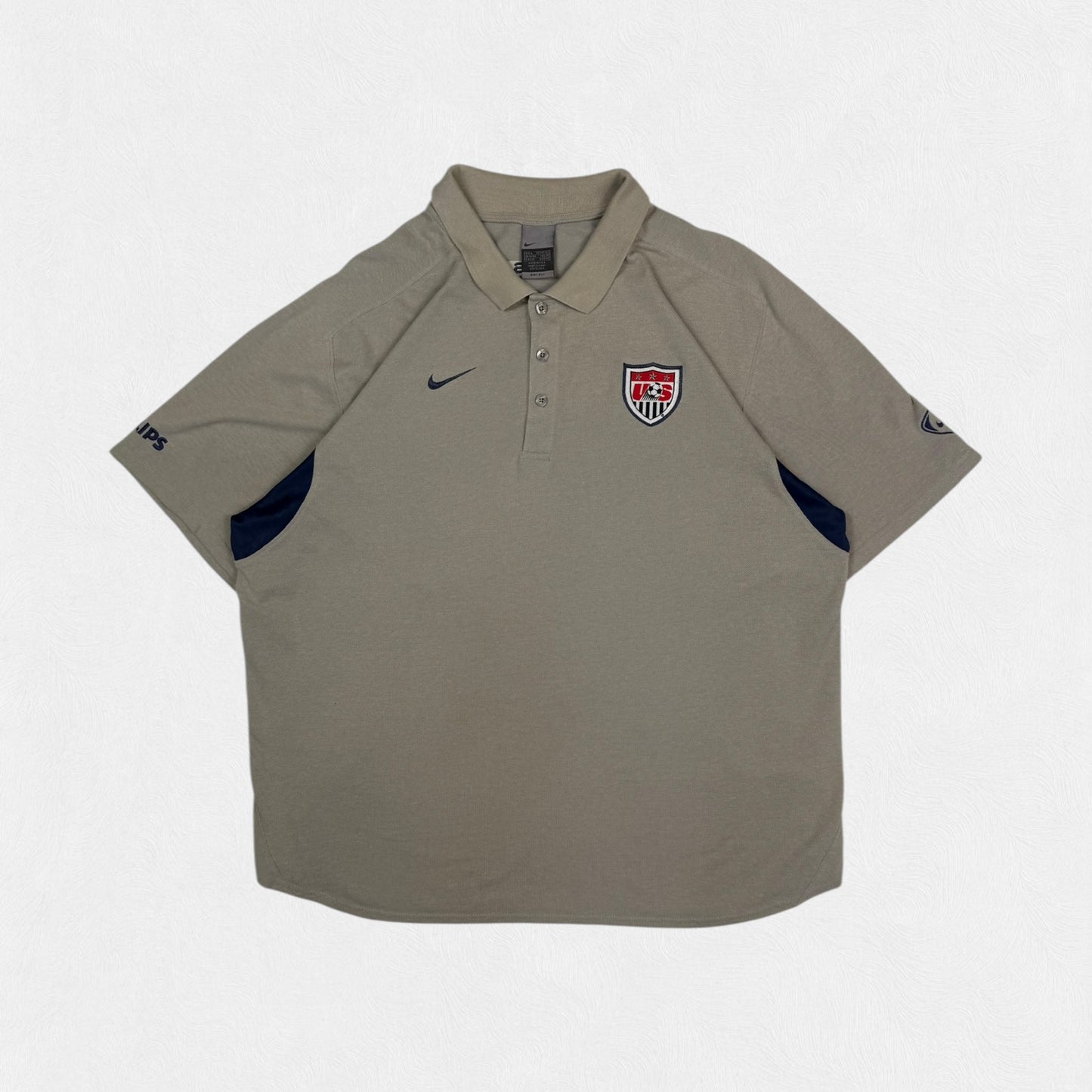 Vintage USA soccer nike polo shirt beige