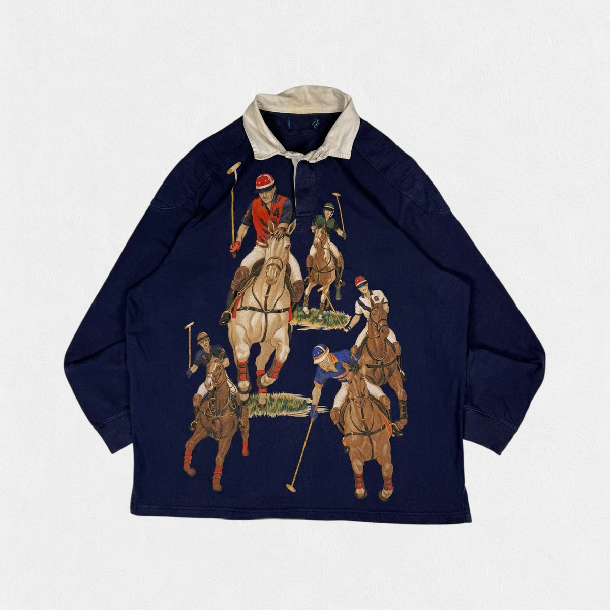 Vintage Polo Ralph Lauren 5 horsemen rugby polo shirt (L 