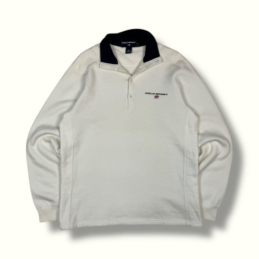 Vintage Polo Sport sweatshirt collar white