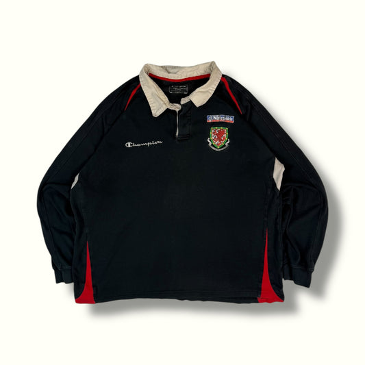 Wales 2008-10 Champion football training polo shirt black