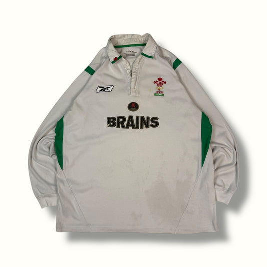 Vintage Wales 2004-05 rugby shirt white Brains sponsor