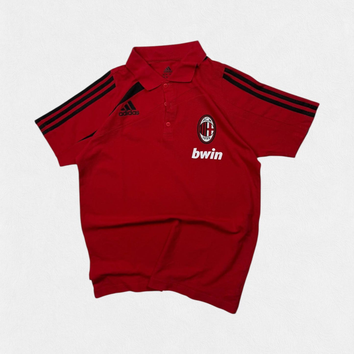 Vintage AC Milan 2009/10 Adidas football polo shirt (M)