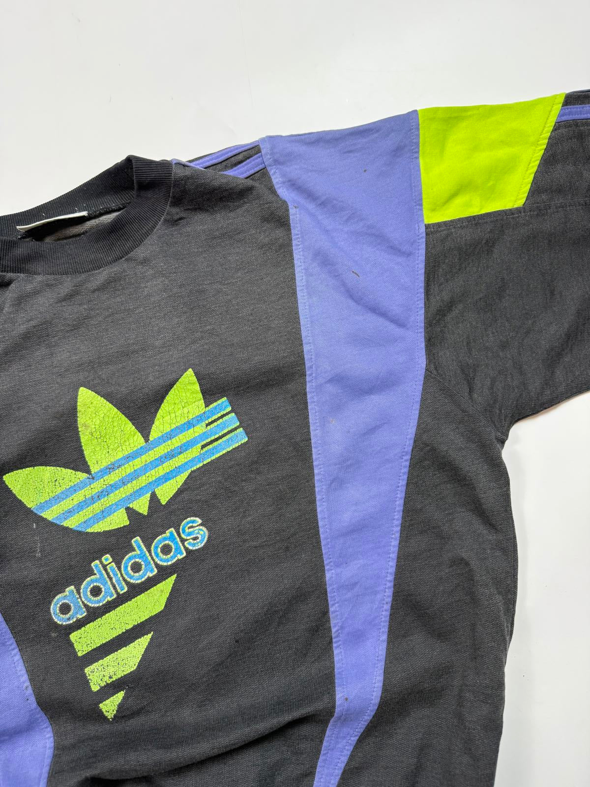 Vintage 90s Adidas originals colour block sweatshirt (XS)