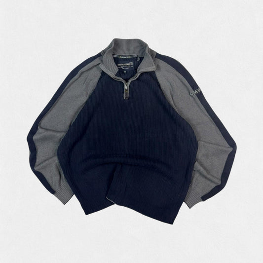 Vintage Nautica jeans quarter zip fisherman knit sweater (XXL)