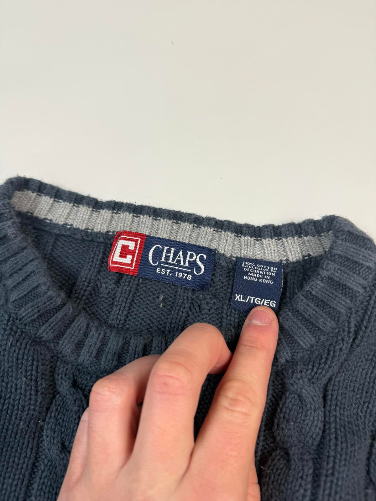 Vintage Chaps fisherman ribbed knit sweater (XL)