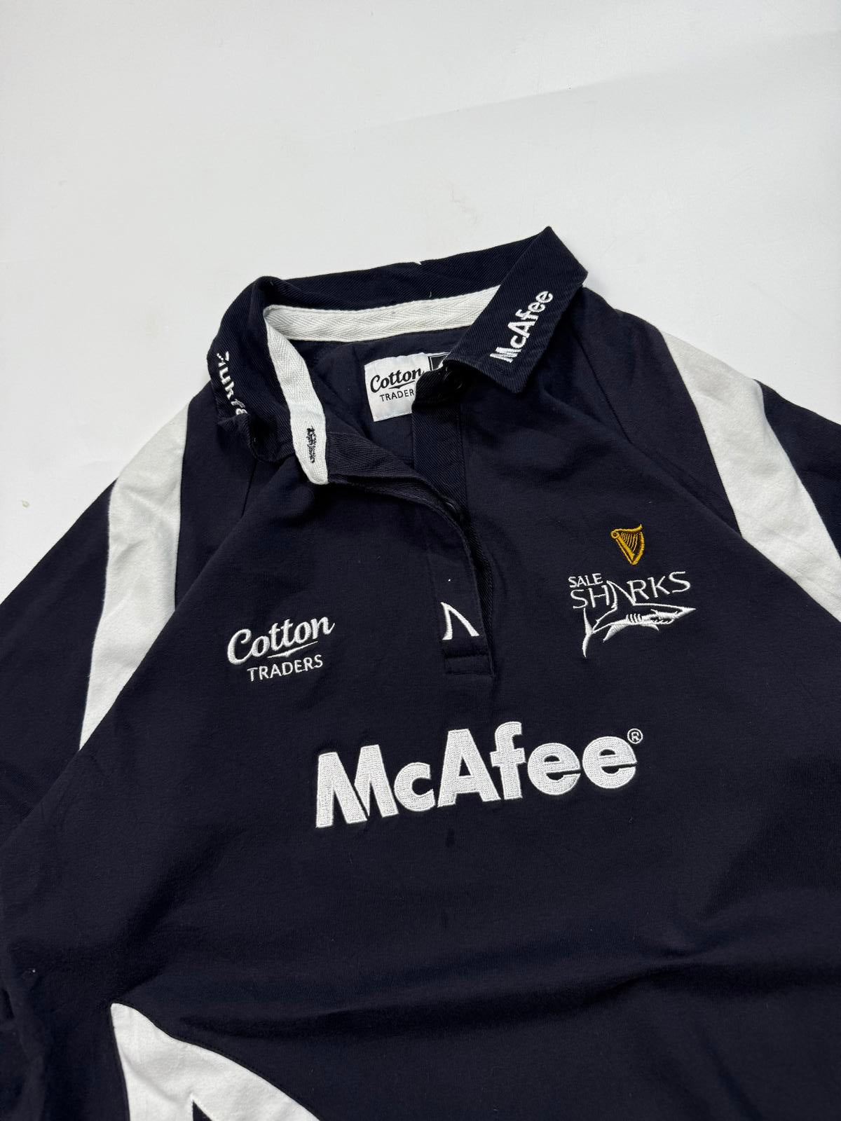Vintage Sale Sharks 2008/09 cotton traders rugby shirt (Y12)