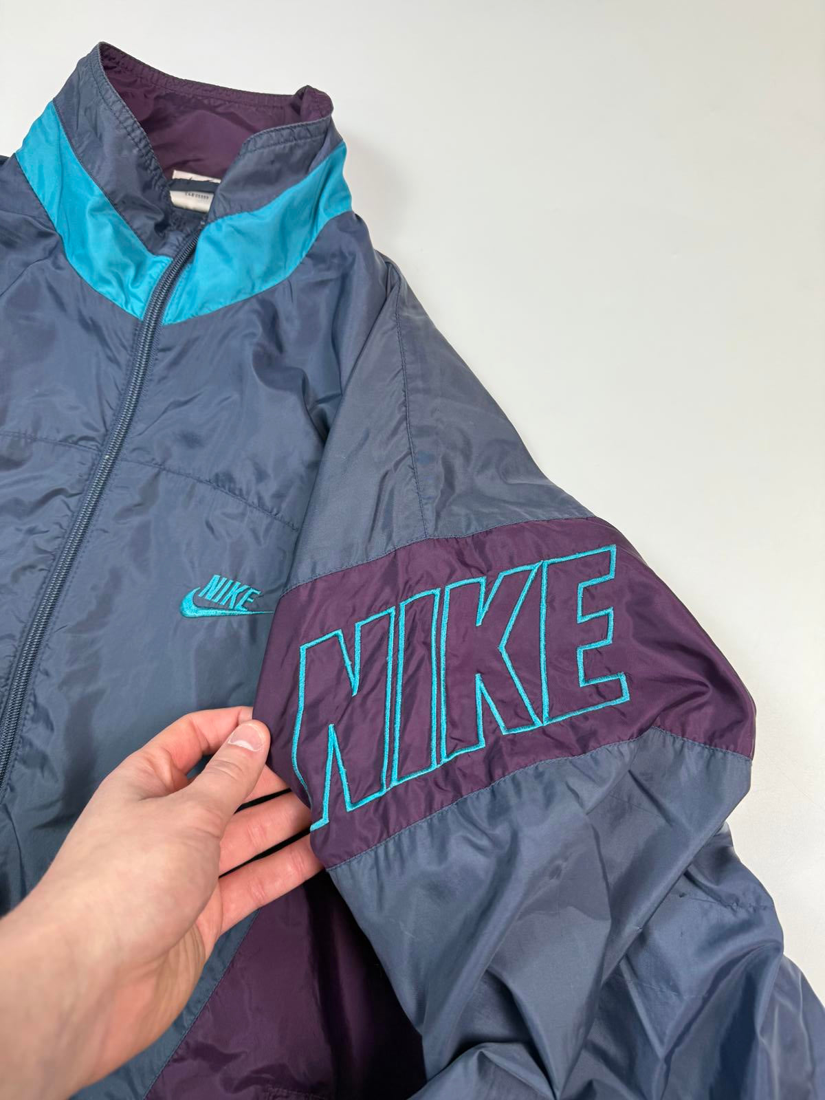 Vintage 90s Nike colour block track jacket (L)